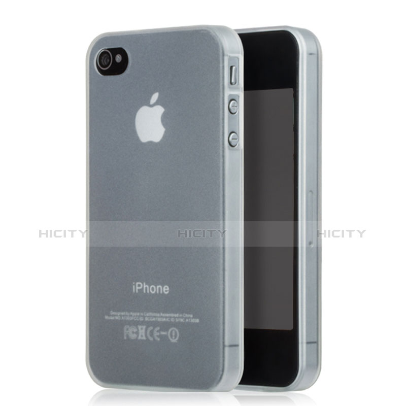 Custodia Silicone Ultra Sottile Morbida Opaca per Apple iPhone 4S Bianco