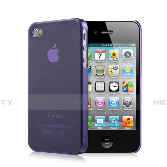 Custodia Silicone Ultra Sottile Morbida Opaca per Apple iPhone 4S Viola