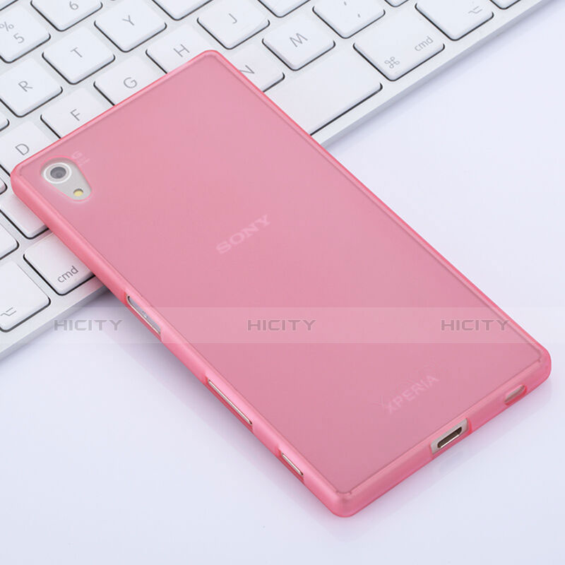 Custodia Silicone Ultra Sottile Morbida Opaca per Sony Xperia Z5 Rosa