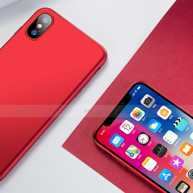 Custodia Silicone Ultra Sottile Morbida per Apple iPhone X Rosso