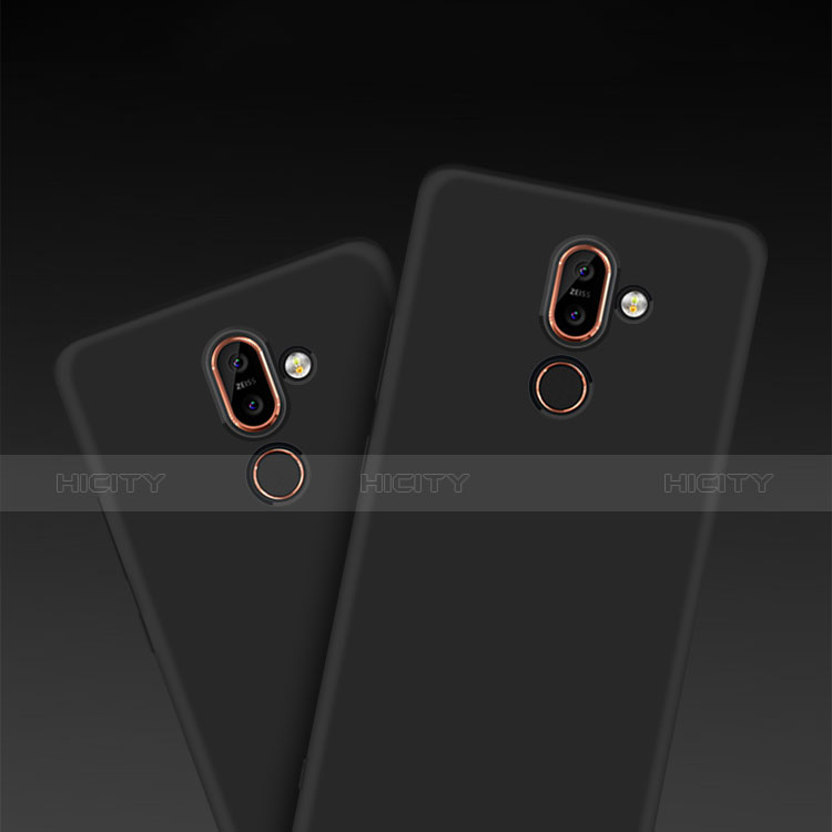 Custodia Silicone Ultra Sottile Morbida per Nokia 7 Plus Nero