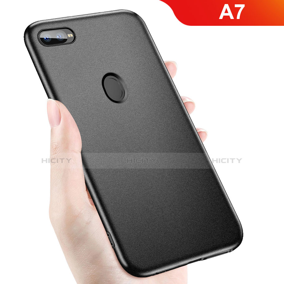 Custodia Silicone Ultra Sottile Morbida per Oppo A7 Nero