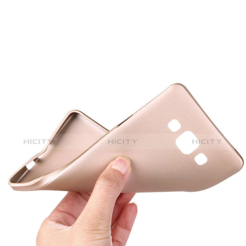 Custodia Silicone Ultra Sottile Morbida per Samsung Galaxy A7 SM-A700 Oro