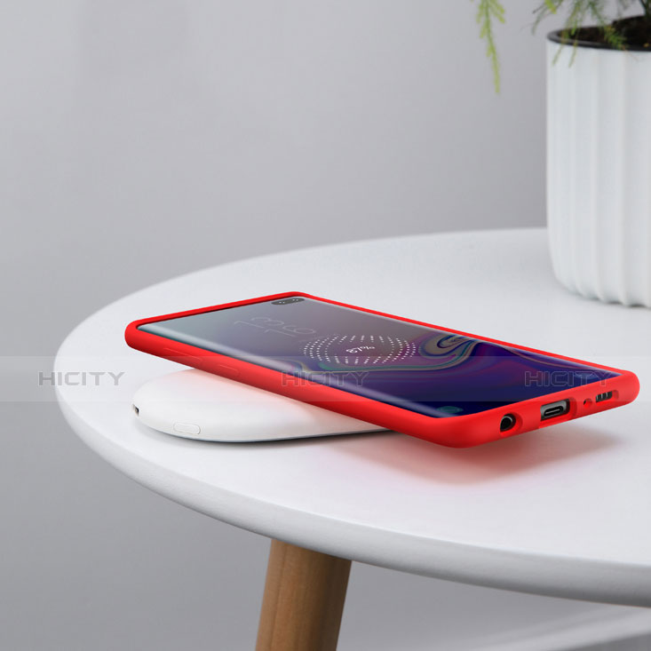 Custodia Silicone Ultra Sottile Morbida per Samsung Galaxy S10 Plus Rosso