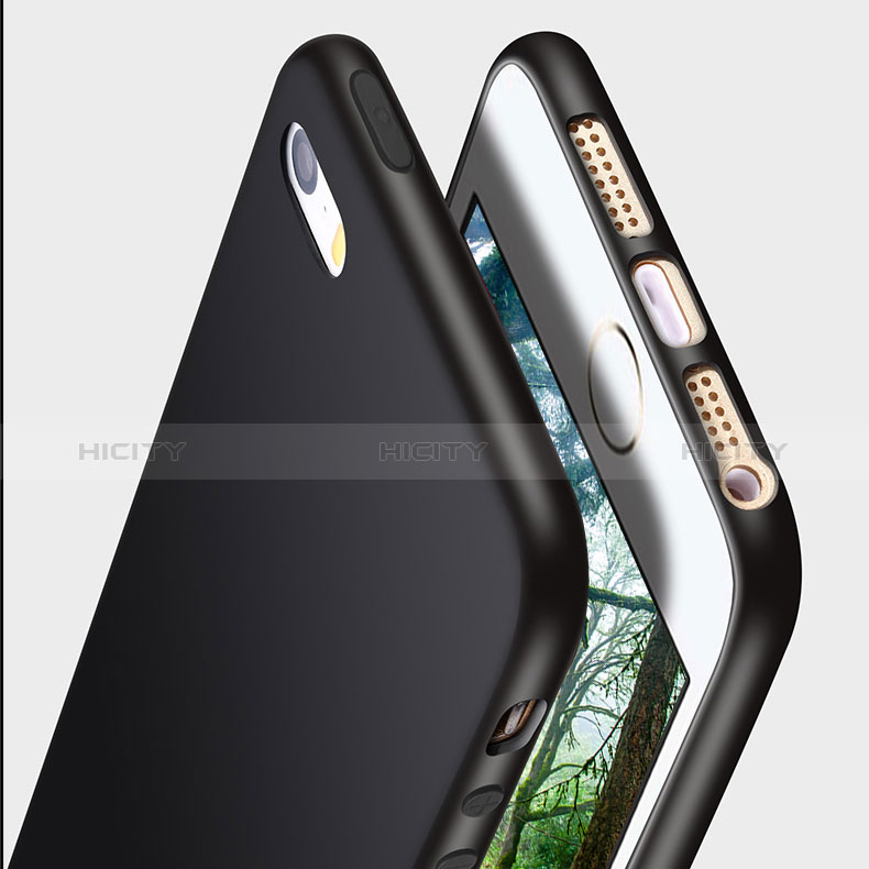 Custodia Silicone Ultra Sottile Morbida R01 per Apple iPhone 5S Nero