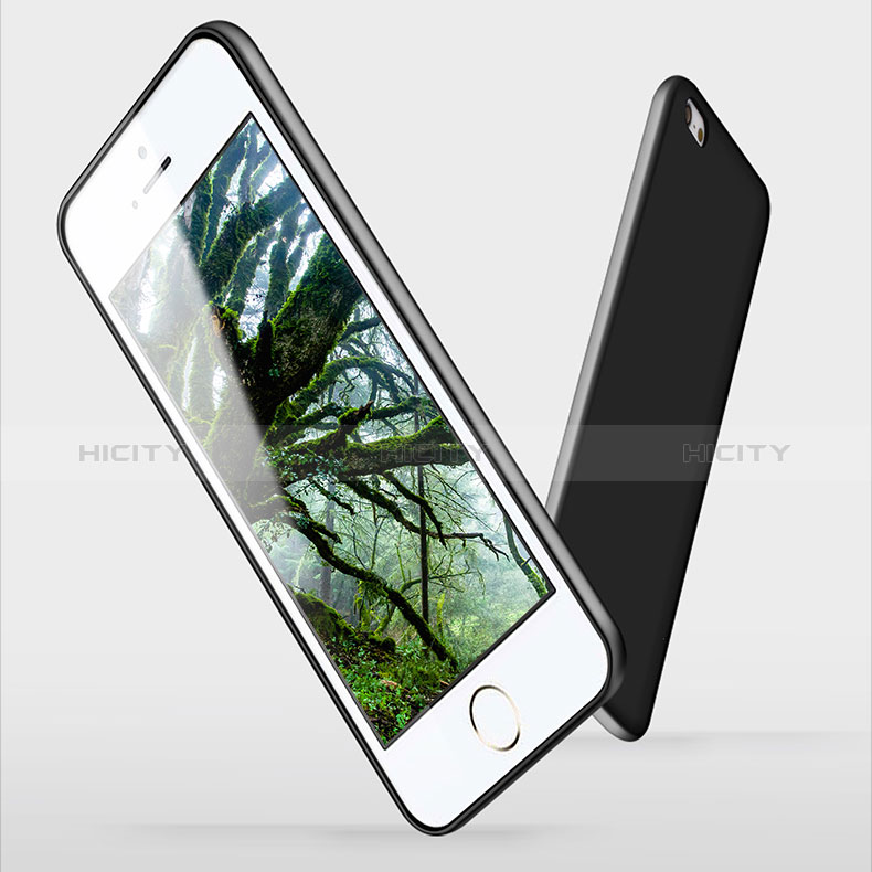 Custodia Silicone Ultra Sottile Morbida R01 per Apple iPhone 5S Nero