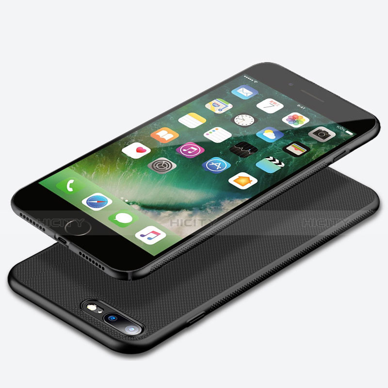 Custodia Silicone Ultra Sottile Morbida R01 per Apple iPhone 8 Plus Nero