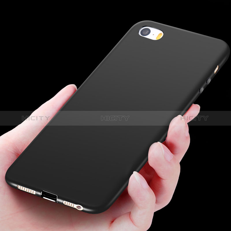 Custodia Silicone Ultra Sottile Morbida R01 per Apple iPhone SE Nero