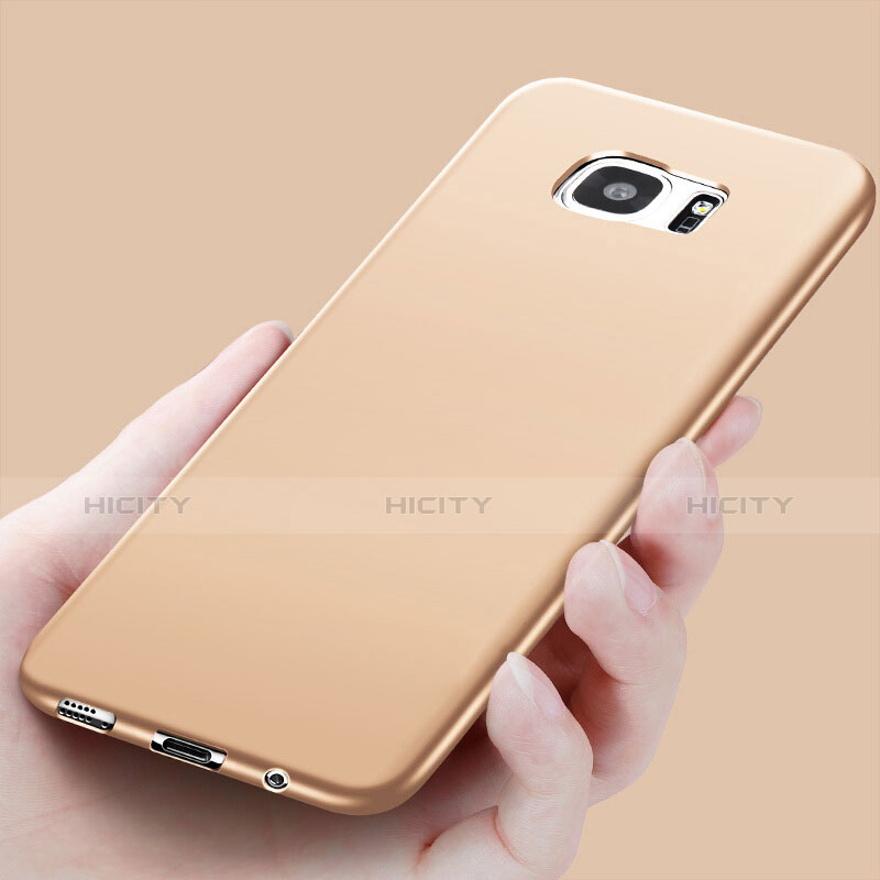 Custodia Silicone Ultra Sottile Morbida R03 per Samsung Galaxy S7 Edge G935F Oro