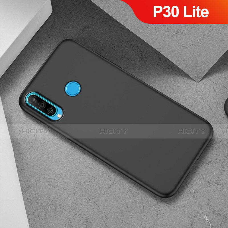 Custodia Silicone Ultra Sottile Morbida S02 per Huawei P30 Lite New Edition Nero