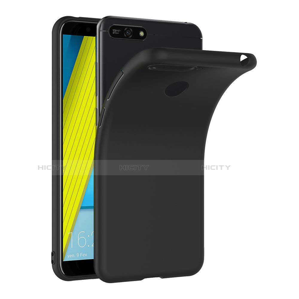 Custodia Silicone Ultra Sottile Morbida S02 per Huawei Y6 Prime (2018) Nero