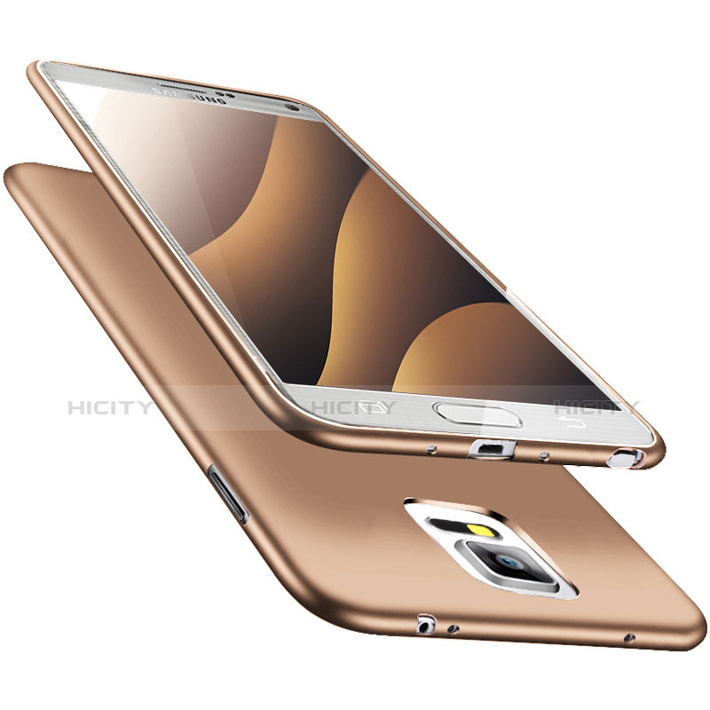 Custodia Silicone Ultra Sottile Morbida S02 per Samsung Galaxy Note 4 Duos N9100 Dual SIM Oro