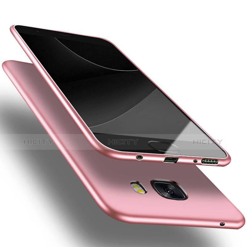 Custodia Silicone Ultra Sottile Morbida S04 per Samsung Galaxy C9 Pro C9000 Rosa