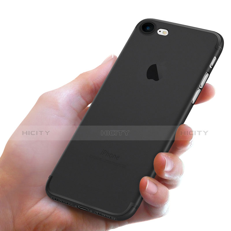 Custodia Silicone Ultra Sottile Morbida S05 per Apple iPhone 7 Nero