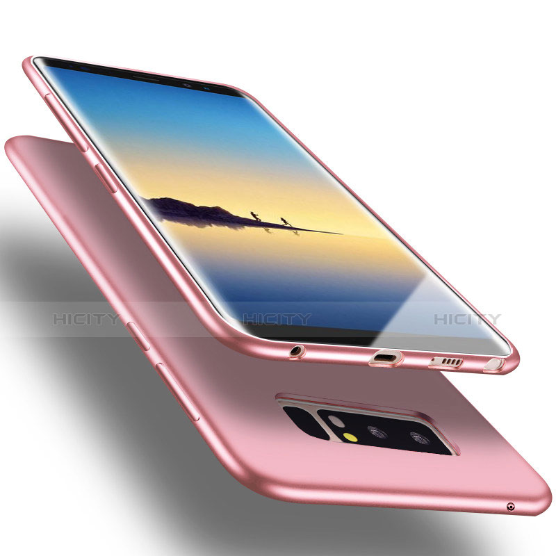 Custodia Silicone Ultra Sottile Morbida S06 per Samsung Galaxy Note 8 Duos N950F Rosa