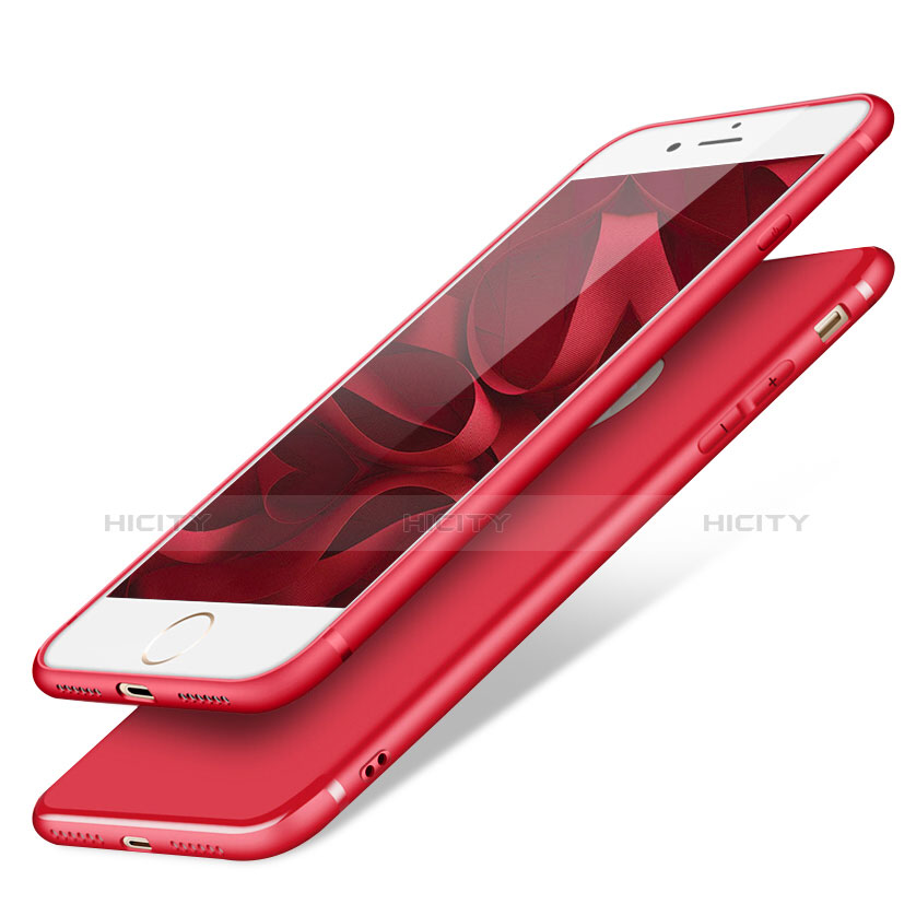 Custodia Silicone Ultra Sottile Morbida S09 per Apple iPhone 7 Rosso