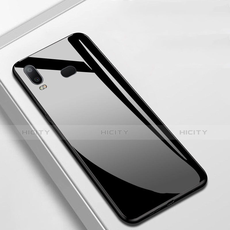 Custodia Silicone Ultra Sottile Morbida Specchio M01 per Samsung Galaxy A6s Nero