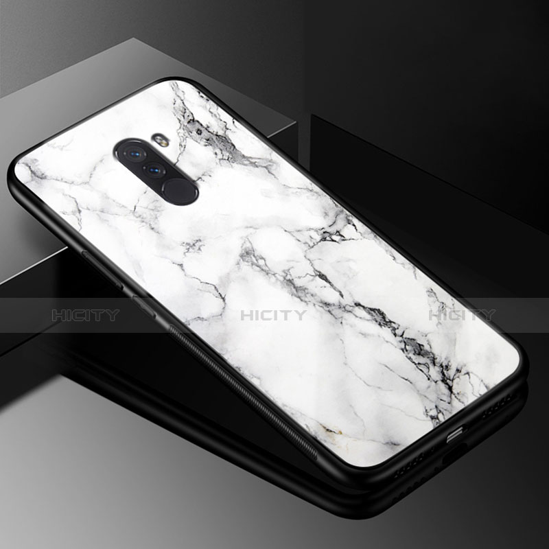 Custodia Silicone Ultra Sottile Morbida Specchio M05 per Xiaomi Pocophone F1 Bianco