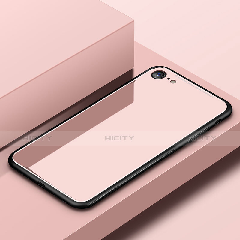 Custodia Silicone Ultra Sottile Morbida Specchio per Apple iPhone 8 Rosa