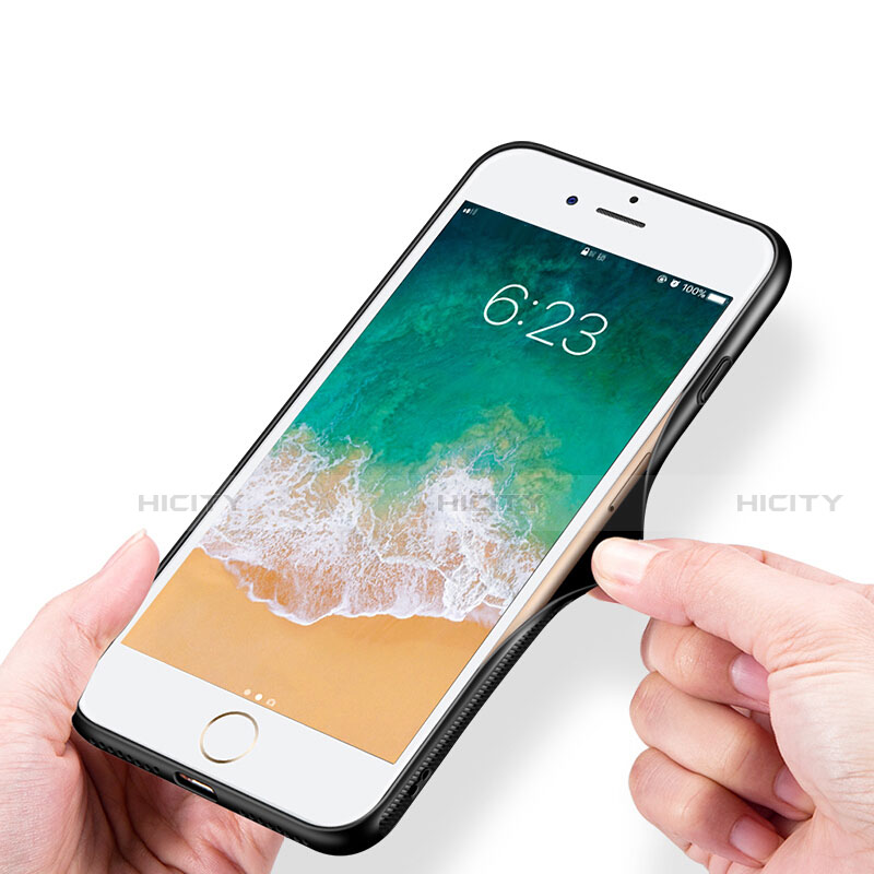 Custodia Silicone Ultra Sottile Morbida Specchio per Apple iPhone SE (2020) Nero