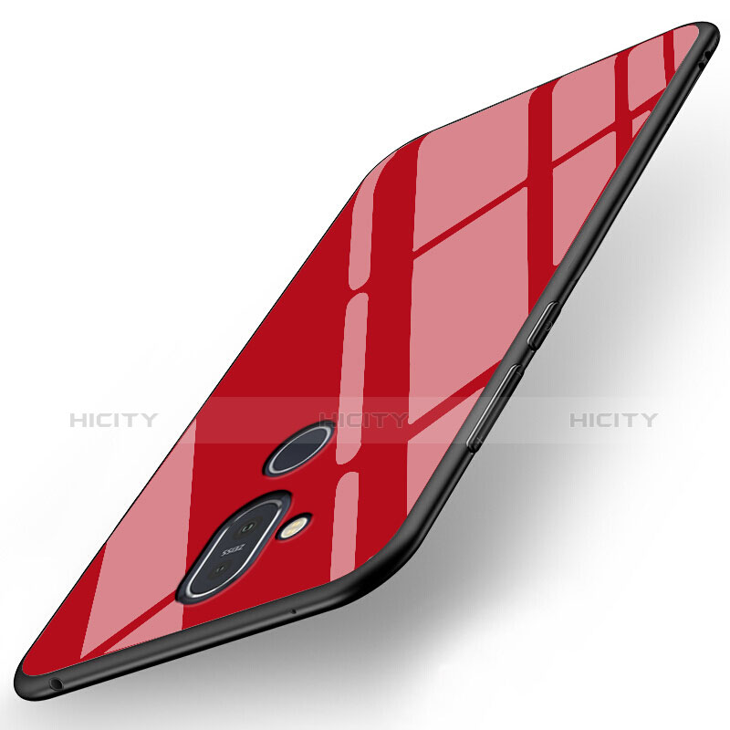 Custodia Silicone Ultra Sottile Morbida Specchio per Nokia X7 Rosso