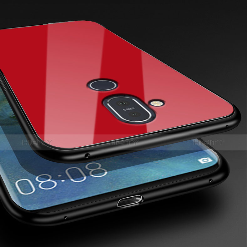 Custodia Silicone Ultra Sottile Morbida Specchio per Nokia X7 Rosso