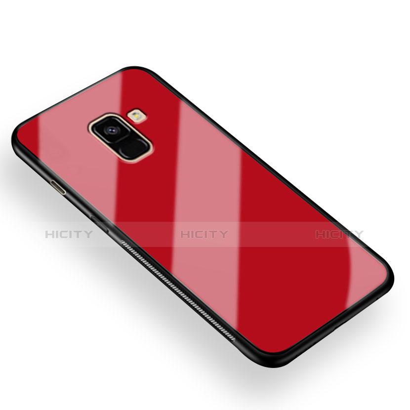 Custodia Silicone Ultra Sottile Morbida Specchio per Samsung Galaxy A8+ A8 Plus (2018) A730F Rosso