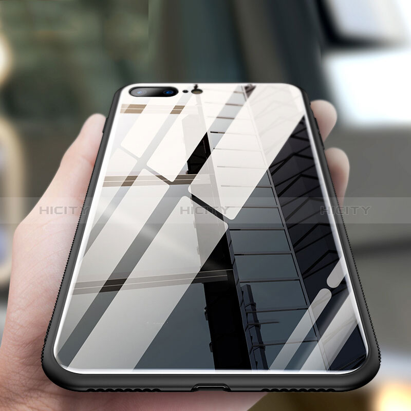 Custodia Silicone Ultra Sottile Morbida Specchio R05 per Apple iPhone 8 Plus Nero