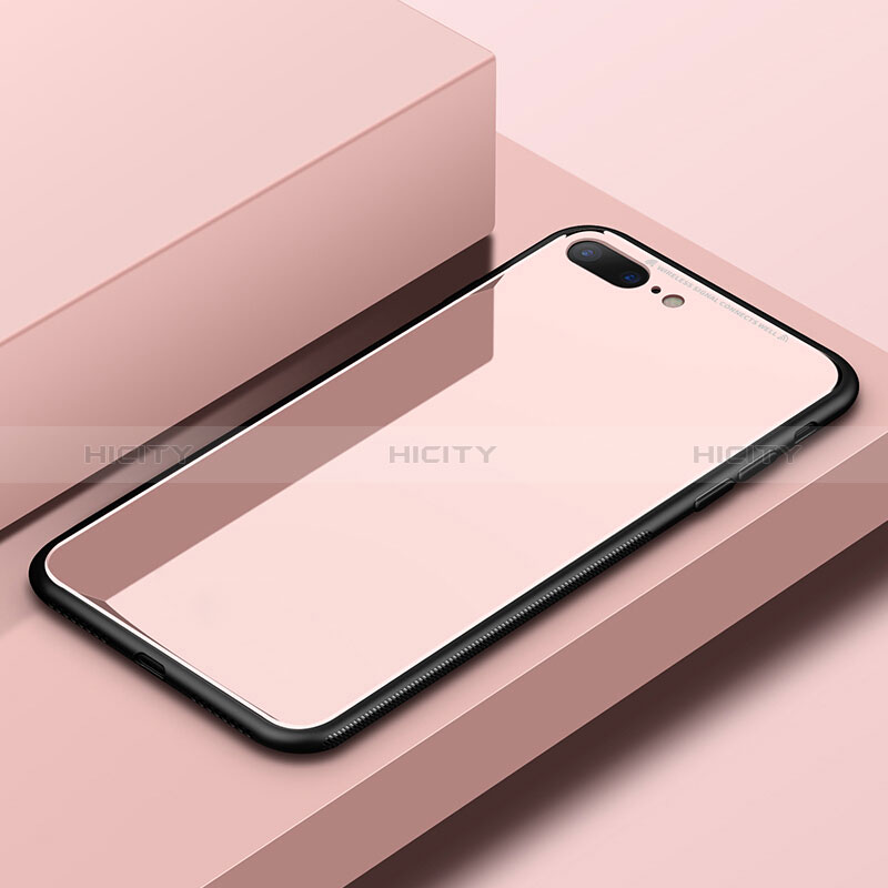 Custodia Silicone Ultra Sottile Morbida Specchio R05 per Apple iPhone 8 Plus Rosa