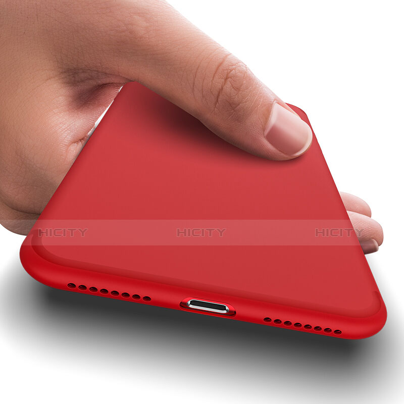 Custodia TPU Morbida Lucido con Foro per Apple iPhone 7 Plus Rosso