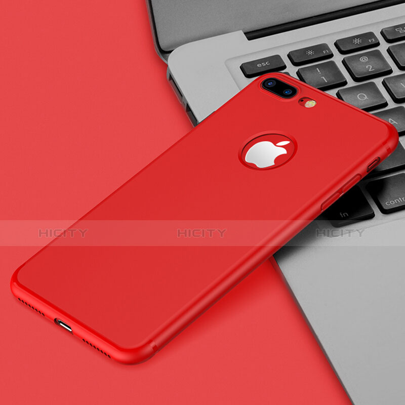 Custodia TPU Morbida Lucido con Foro per Apple iPhone 7 Plus Rosso
