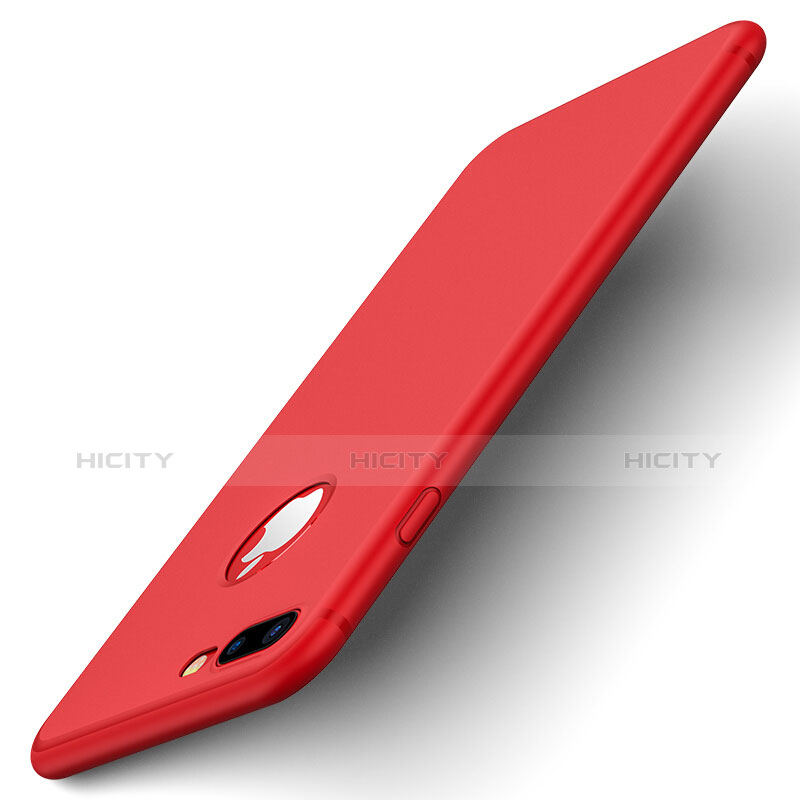 Custodia TPU Morbida Lucido con Foro per Apple iPhone 8 Plus Rosso