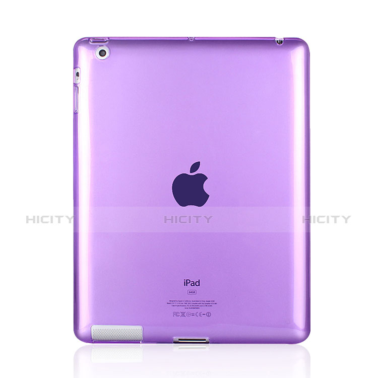 Custodia TPU Trasparente Ultra Sottile Morbida per Apple iPad 2 Viola