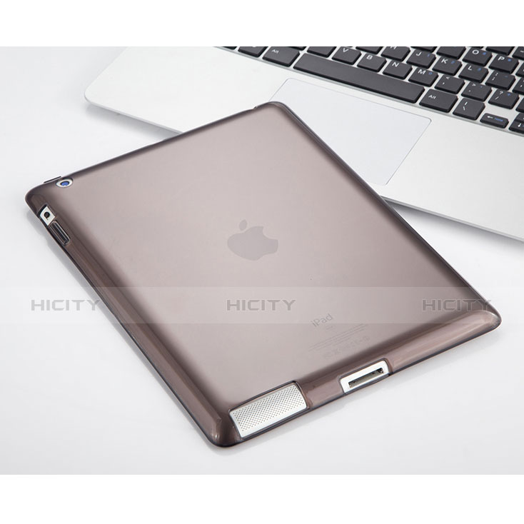 Custodia TPU Trasparente Ultra Sottile Morbida per Apple iPad 3 Grigio