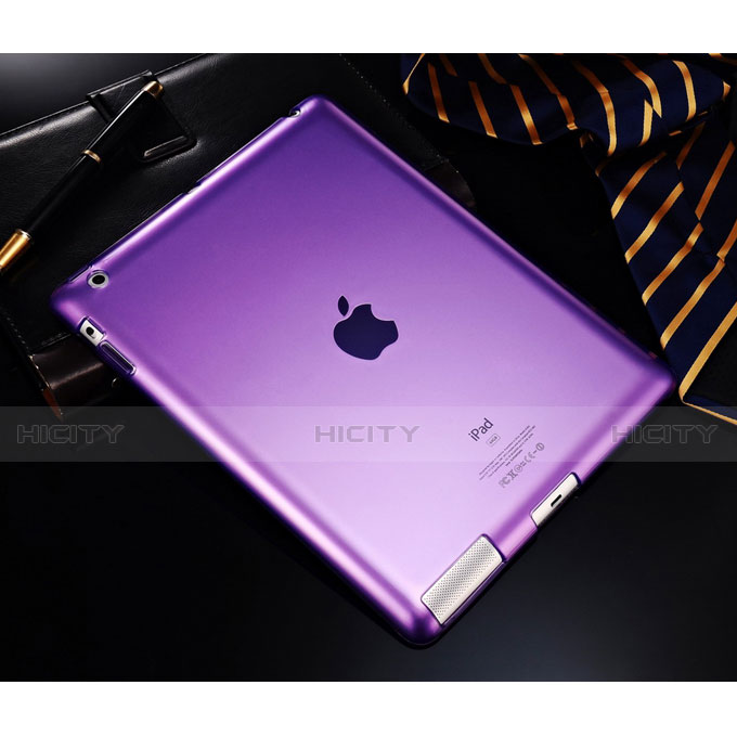 Custodia TPU Trasparente Ultra Sottile Morbida per Apple iPad 3 Viola