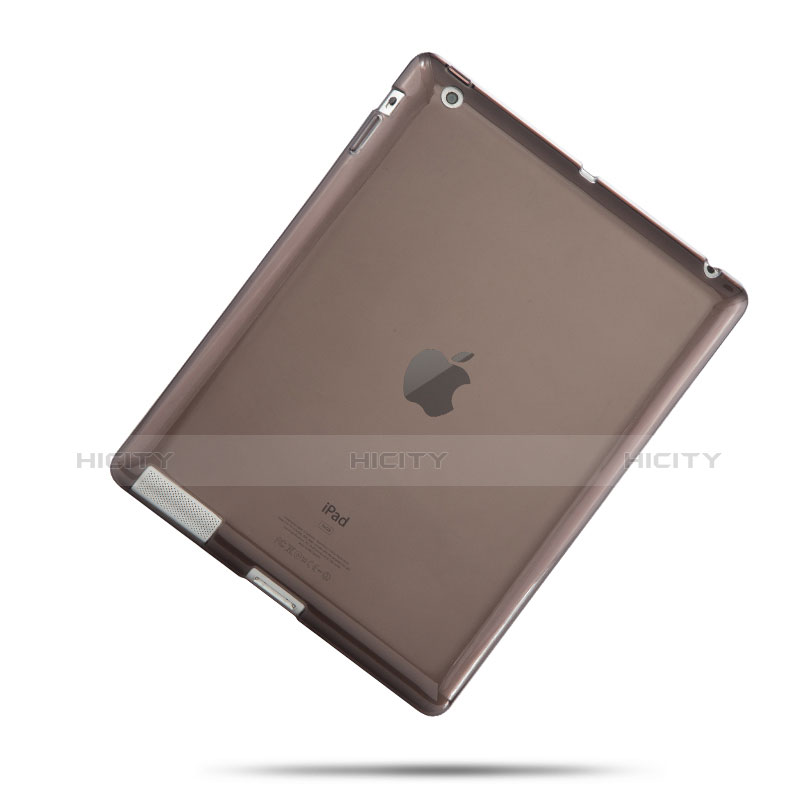 Custodia TPU Trasparente Ultra Sottile Morbida per Apple iPad 4 Grigio