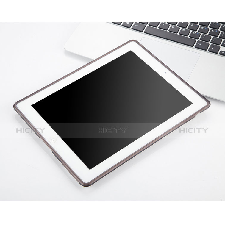 Custodia TPU Trasparente Ultra Sottile Morbida per Apple iPad 4 Grigio