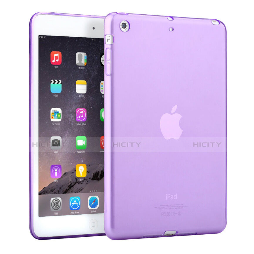 Custodia TPU Trasparente Ultra Sottile Morbida per Apple iPad Mini 2 Viola