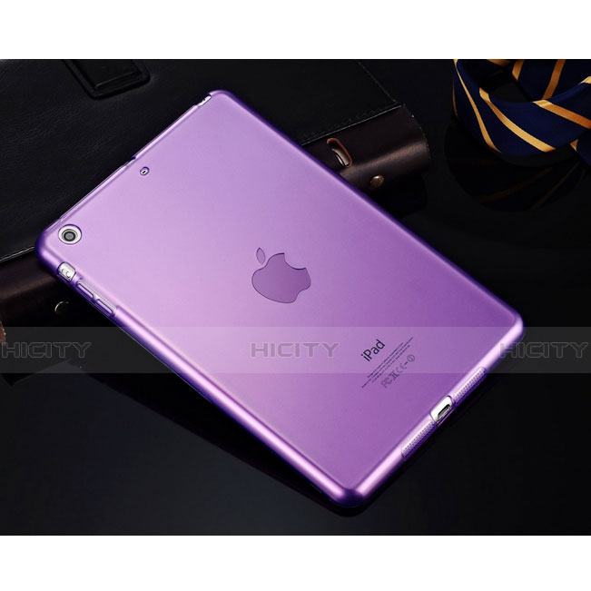 Custodia TPU Trasparente Ultra Sottile Morbida per Apple iPad Mini 2 Viola