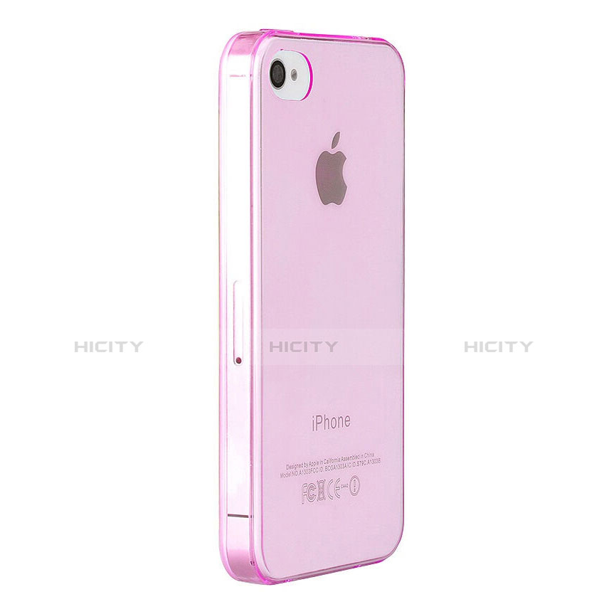 Custodia TPU Trasparente Ultra Sottile Morbida per Apple iPhone 4 Rosa