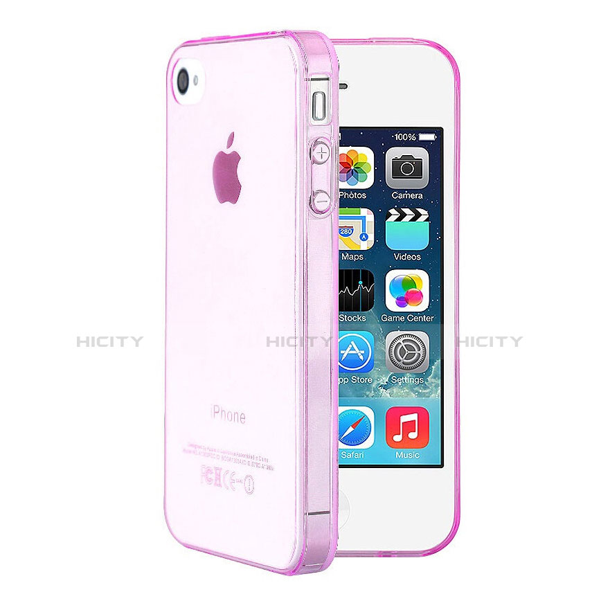 Custodia TPU Trasparente Ultra Sottile Morbida per Apple iPhone 4S Rosa