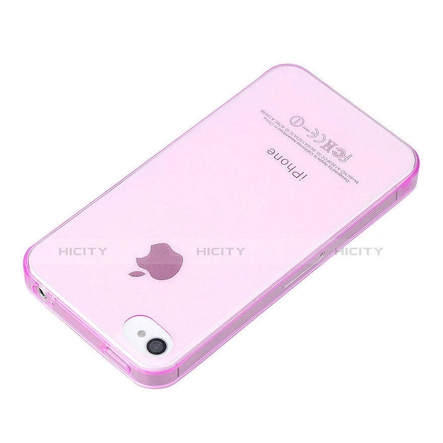 Custodia TPU Trasparente Ultra Sottile Morbida per Apple iPhone 4S Rosa