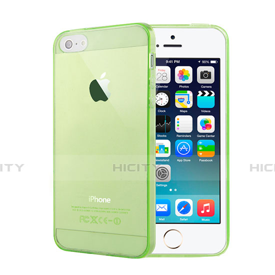 Custodia TPU Trasparente Ultra Sottile Morbida per Apple iPhone 5S Verde