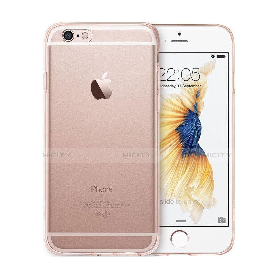 Custodia TPU Trasparente Ultra Sottile Morbida per Apple iPhone 6S Plus Oro Rosa