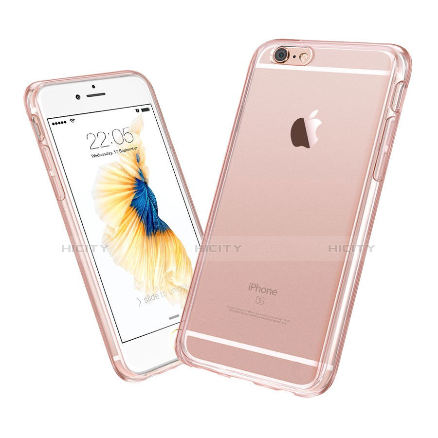 Custodia TPU Trasparente Ultra Sottile Morbida per Apple iPhone 6S Plus Oro Rosa