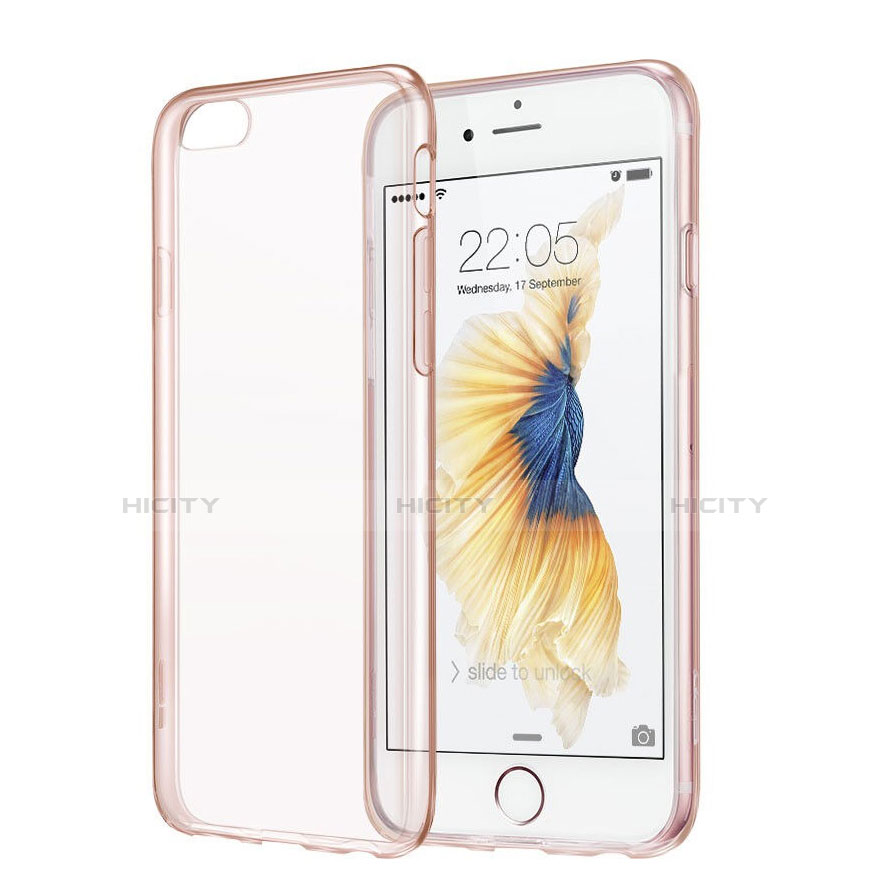 Custodia TPU Trasparente Ultra Sottile Morbida per Apple iPhone 6S Plus Oro Rosa