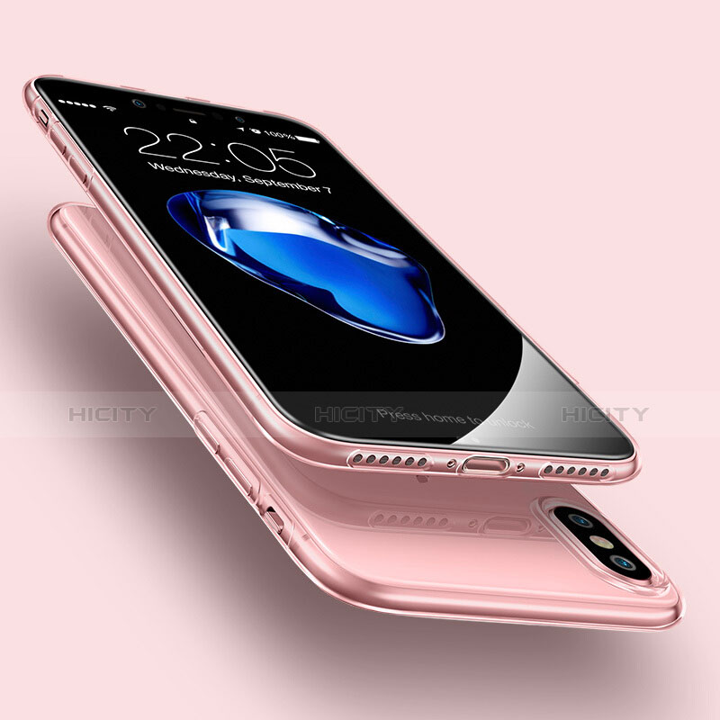 Custodia TPU Trasparente Ultra Sottile Morbida per Apple iPhone X Rosa