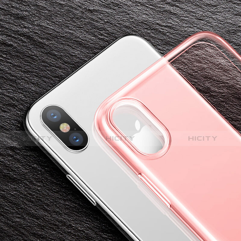 Custodia TPU Trasparente Ultra Sottile Morbida per Apple iPhone Xs Rosa