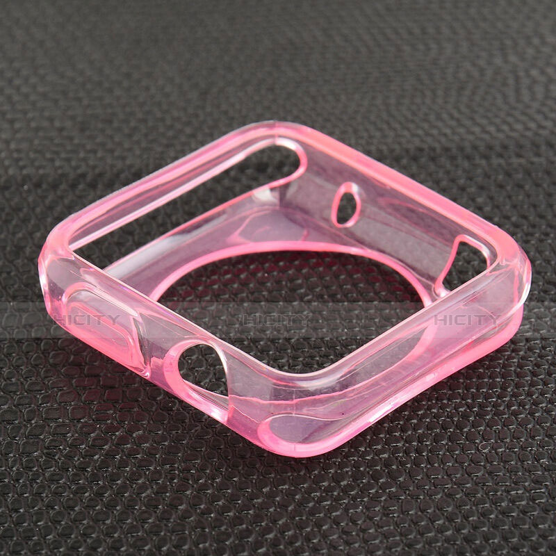 Custodia TPU Trasparente Ultra Sottile Morbida per Apple iWatch 42mm Rosa