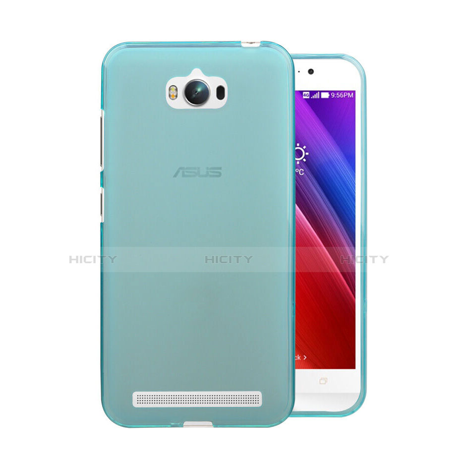 Custodia TPU Trasparente Ultra Sottile Morbida per Asus Zenfone Max ZC550KL Blu